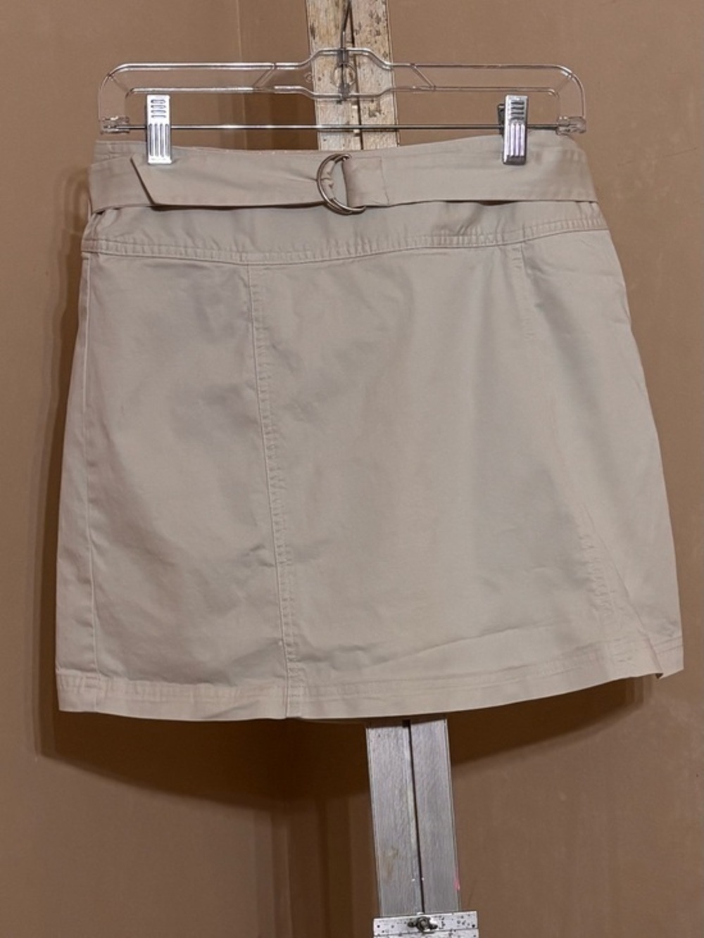 St. John's Bay Cream Polka Dot Lined Belted Skort Sz 8